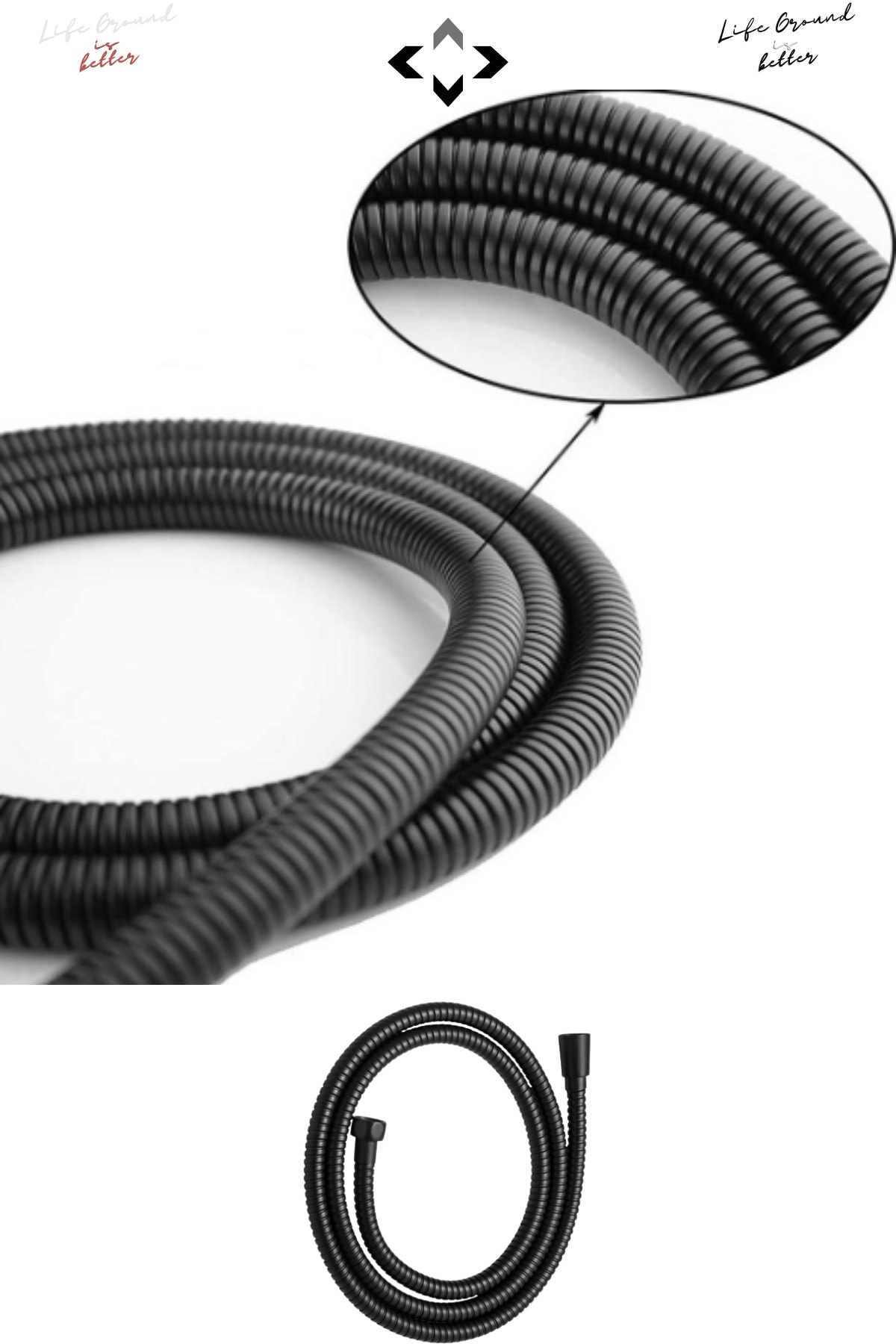 Çok Fonksiyonlu 150 Cm Siyah Duş Takımı Duş Seti Duş Hortumu Duş Başlığı Banyo Seti Duş Seti