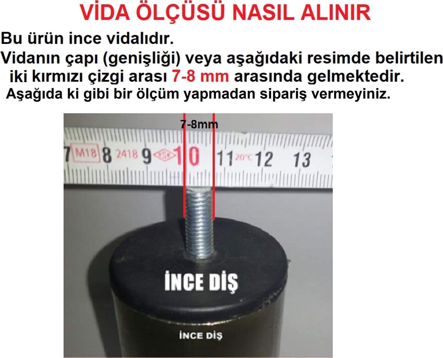 (Vida Ölçüsüne Dikkat)- Orta Plastik Mobilya Koltuk Kanepe Ayağı Tek Adet Siyah 14 -19 cm 5/16 Vida