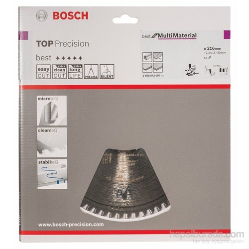 BOSCH - Best Serisi Hassas Kesim Çoklu Malzemeler İçin Daire Testere Bıçağı - 216 X 30 X 2,3 Mm, 64 Diş