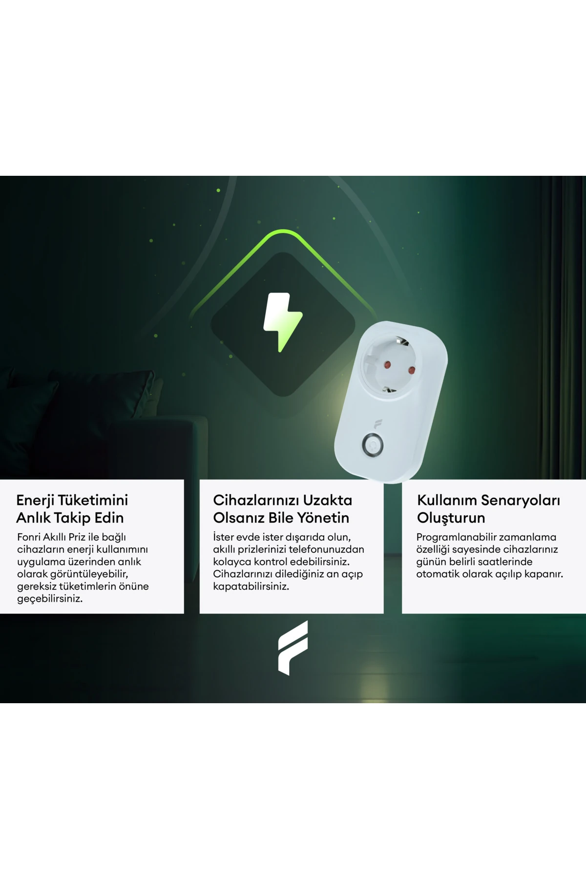 Akıllı Akım Korumalı Priz 2'li Set (16 AMPER), Wifi, Uzaktan Kontrol, Enerji Tüketim Takibi