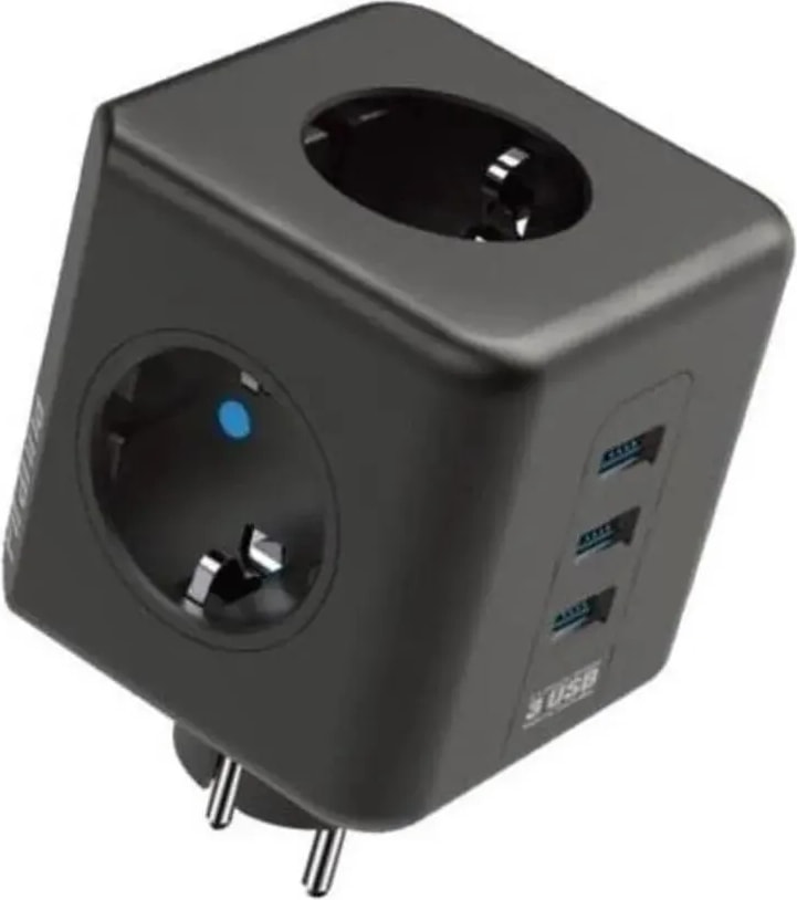 Termal Akım Korumalı Isıya Dayanıklı 3'lü Duvar Tipi Priz 2 x USB 1 x Type C Çıkışlı