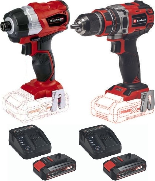 EİNHELL Te-Cı 18 Bl Vidalama Te-Cd 18/50 Li-I Bl Matkap 2X2.5AH Çift Akülü Kömürsüz Darbeli Set