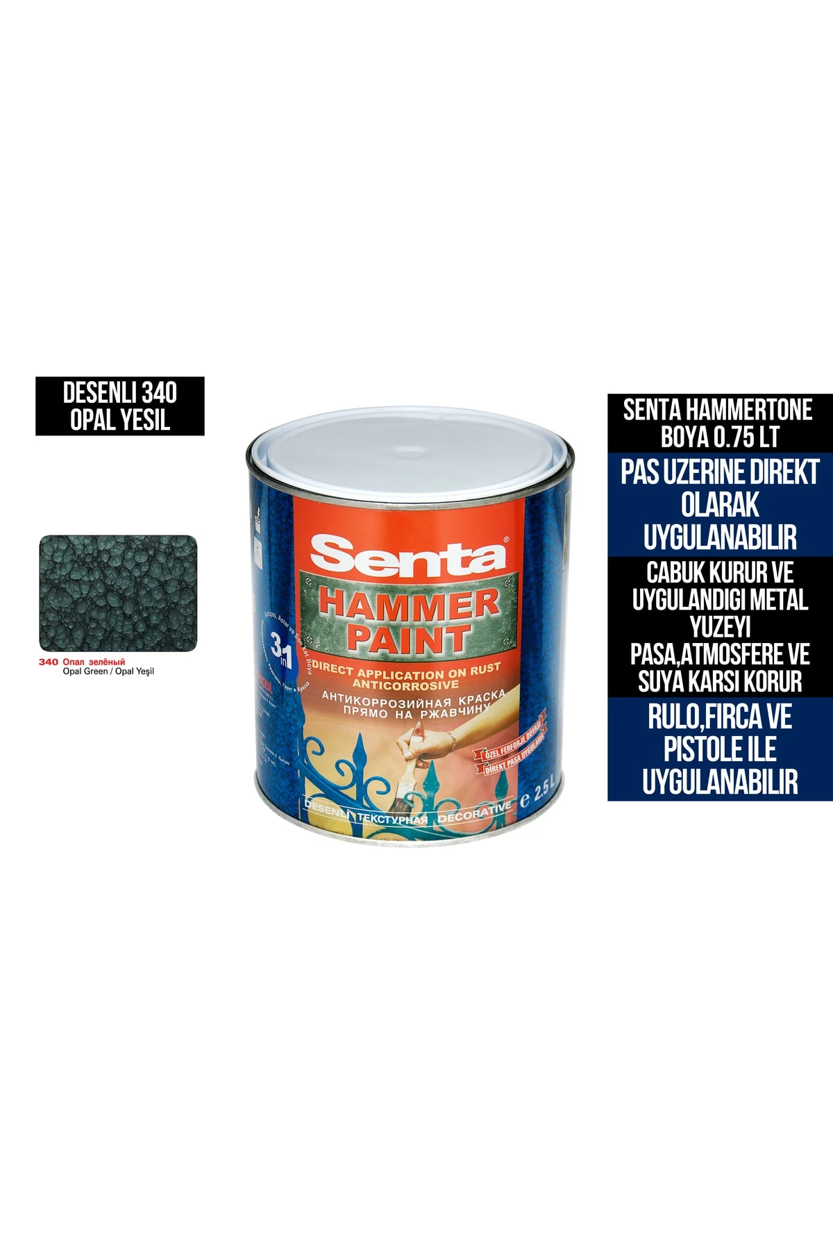 Direkt Pas Üzeri Metal Boyası 0.75 Lt