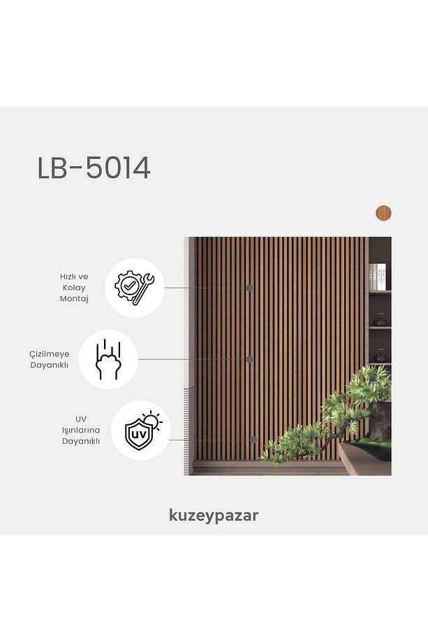 AGT Duvar Lambri Profili Lb 5014- TEAK