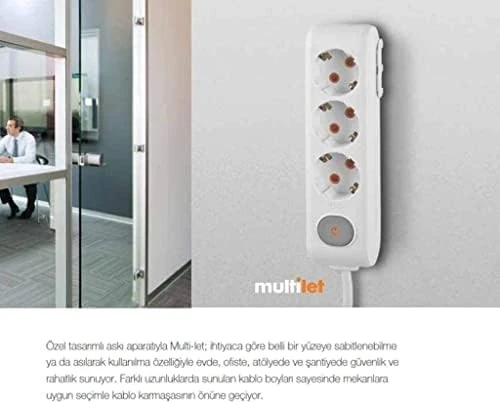 4lü Anahtar-Topraklı Kablolu Ç.k 3m Priz