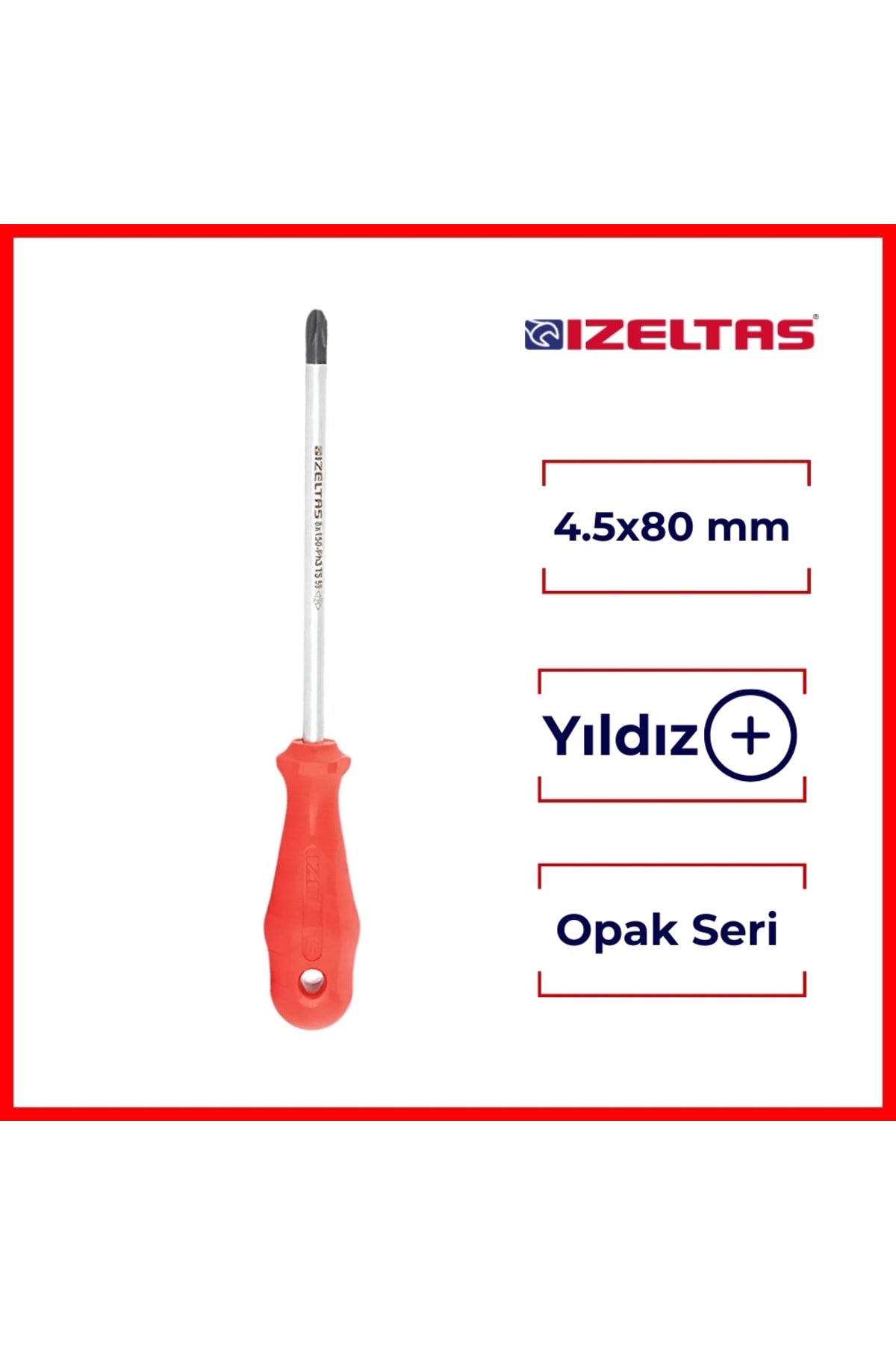 İZELTAŞ Yıldız Uçlu Tornavida, 4.5x80 Mm, Opak Seri, Güvenli Ve Hassas