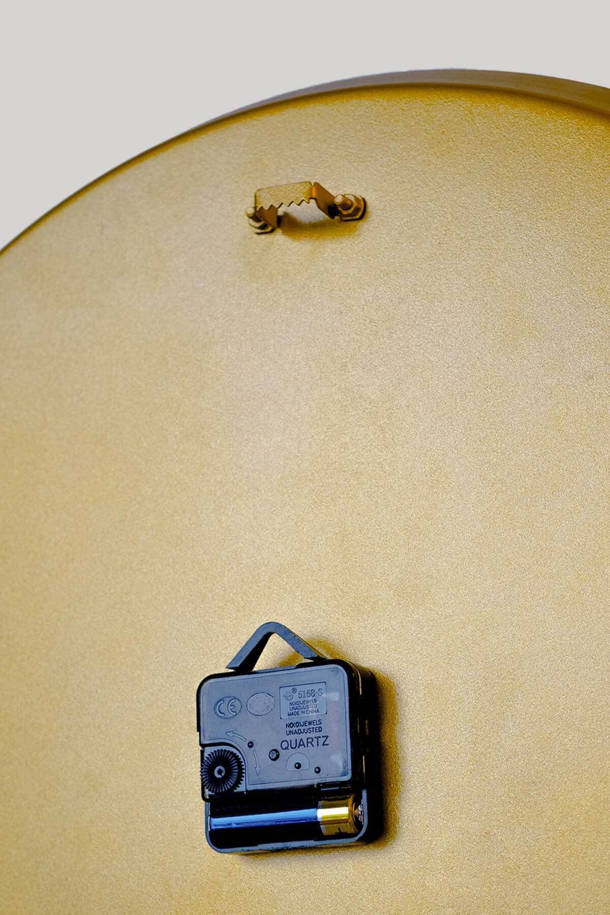 63cm Renkli Ihlas Suresi Yazılı Metal Sessiz Duvar Saati Pileksi Kaplamalı - Dini Dekorasyon Wams012