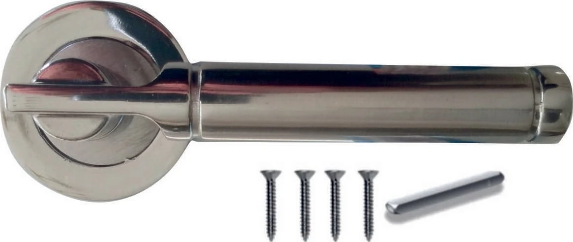 Çelik Kapı Paslanmaz Rozetli Açma Kol (Sağ Basar)