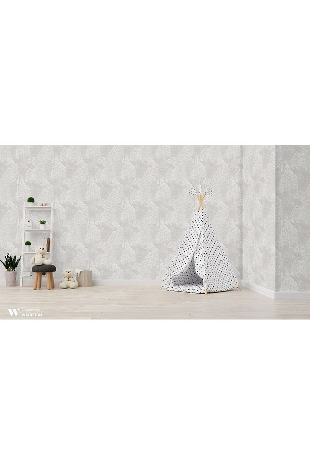 İCON 24107-1 SOFT BEYAZ RENGİ ORMAN TEMALI DUVAR KAĞIDI 16,50 M2