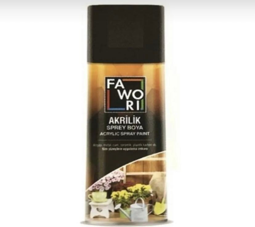 Fawori Akrilik Sprey Boya 400ML Mat Siyah