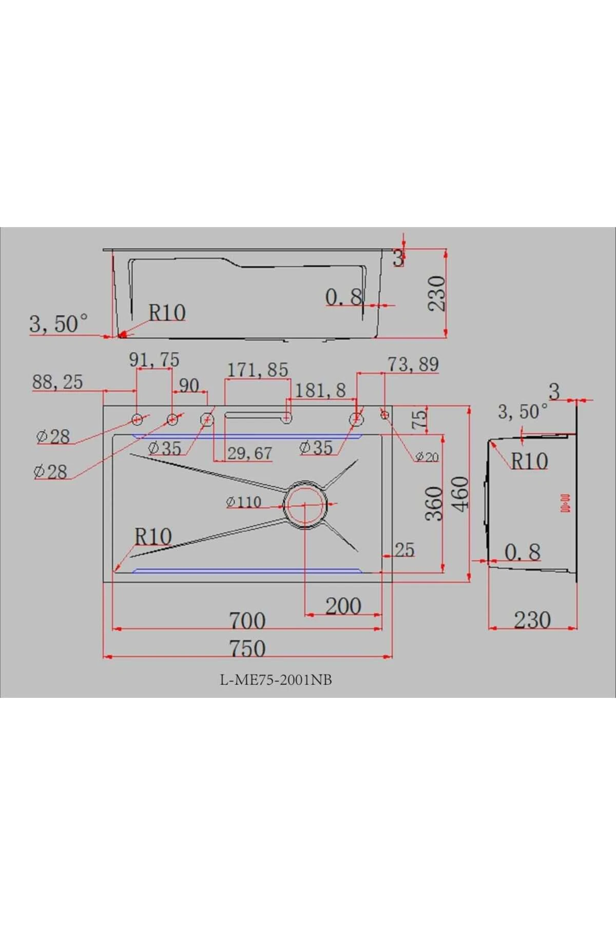 Lena Nano Black-Siyah Mutfak Evye Seti(Batarya Dahil)