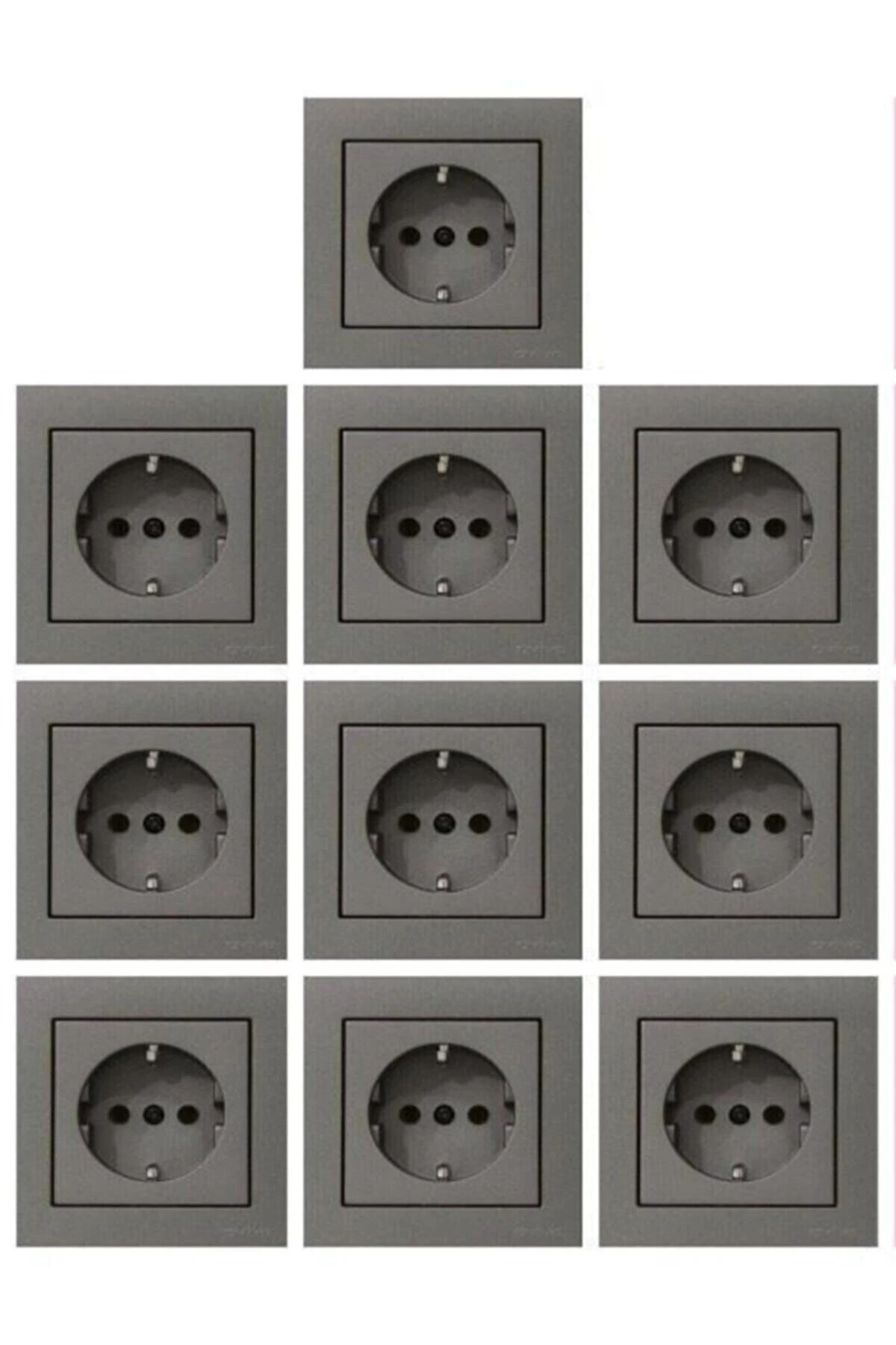 Grano Antrasit Topraklı Priz 10 Adet Ogaontp