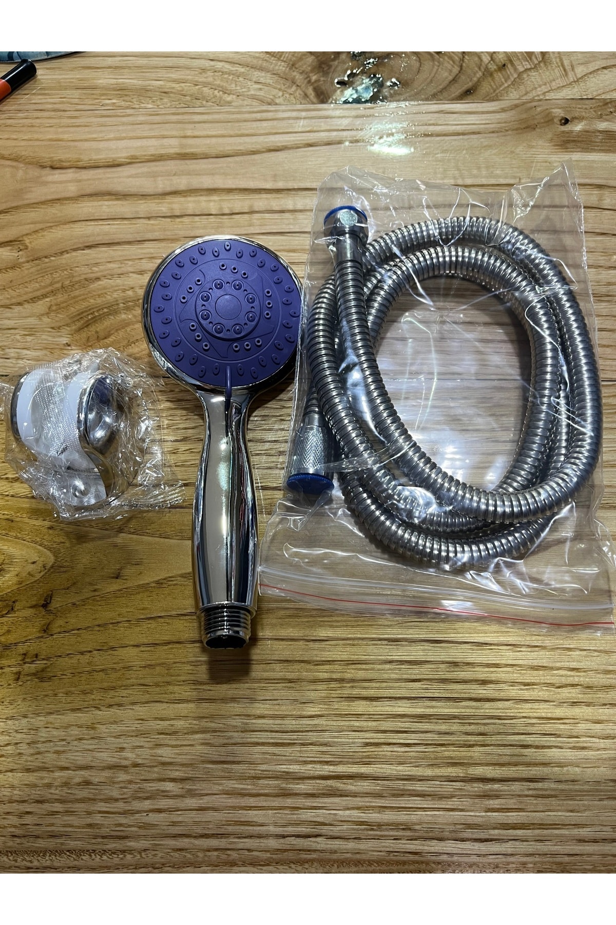 3 Fonksiyonlu Duş Başlığı ve Hortum - Gri, Su Tasarruflu, Konforlu Kullanım