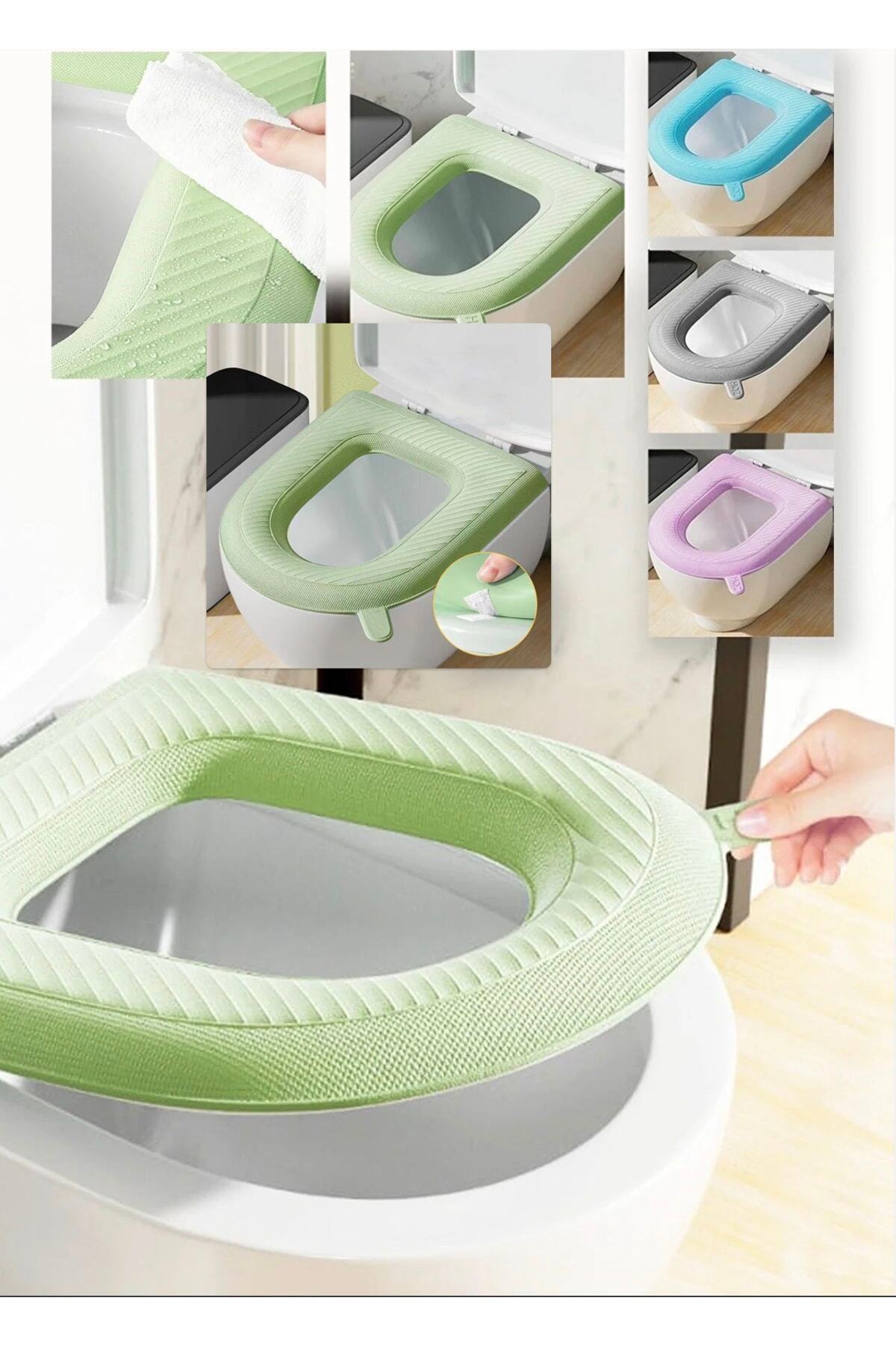 Yıkanabilir Bükülebilir Tuvalet Klozet Kapağı Süngeri Pratik Su Geçirmez Klozet Kılıfı Mideri Asorti