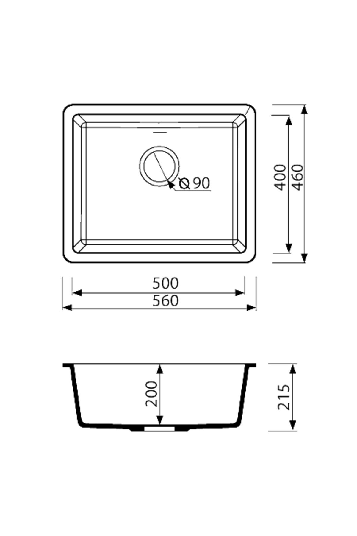 BLO -50/40 TEK GÖZ GRANİT EVYE SİYAH-BEYAZ-KREM-ANTRASİT-GRİ BEYAZ