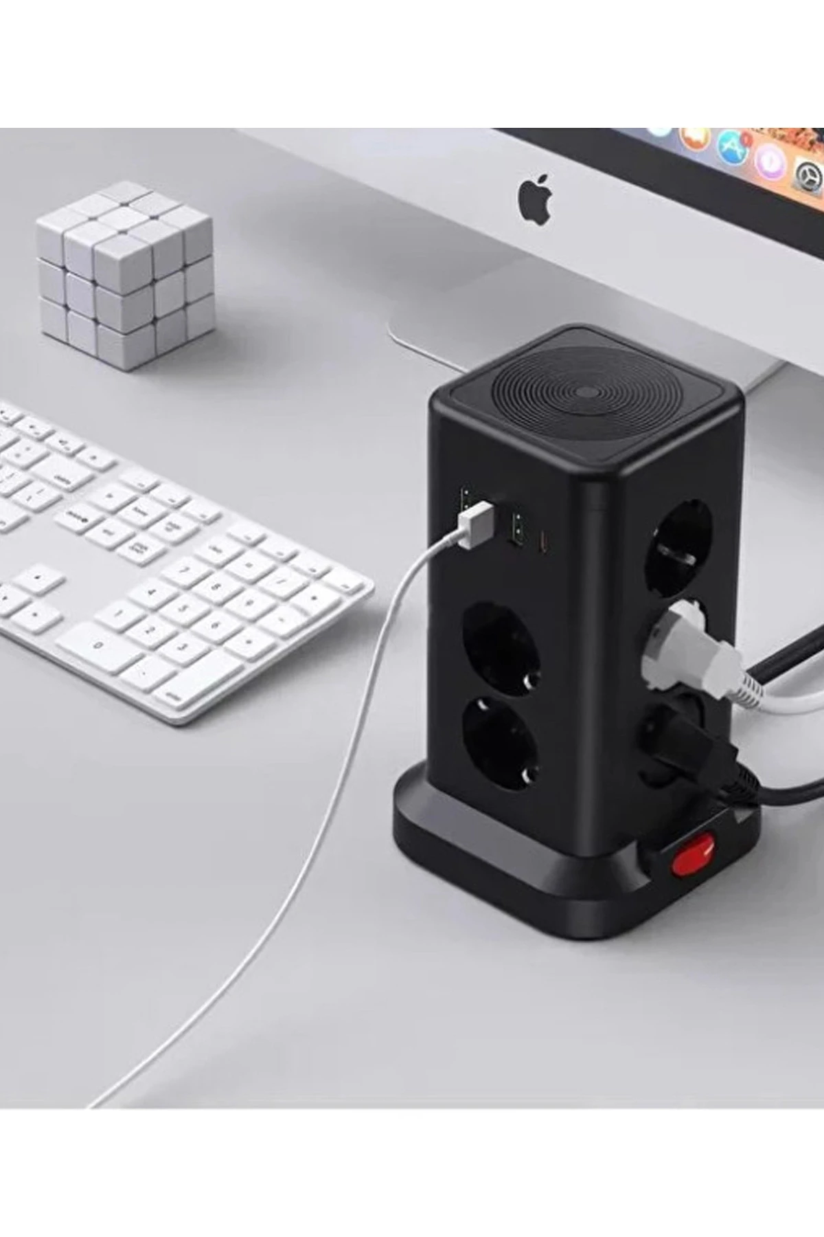 Wp711 Akım Korumalı Priz Kablosuz Şarj İstasyonu 11x Soket 3x Usb 1xtype-c Kablolu Grup Priz