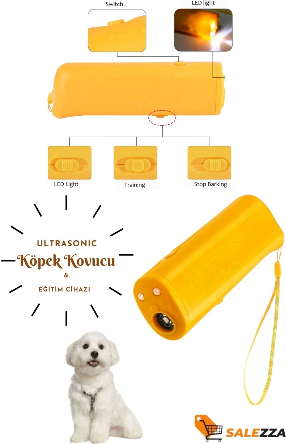 Buğz Köpek Engelleyici-Ultrasonik Kedi Köpek Uzaklaştırma Ses Cihazı Ultrasonik Köpek Eğitim Cihazı