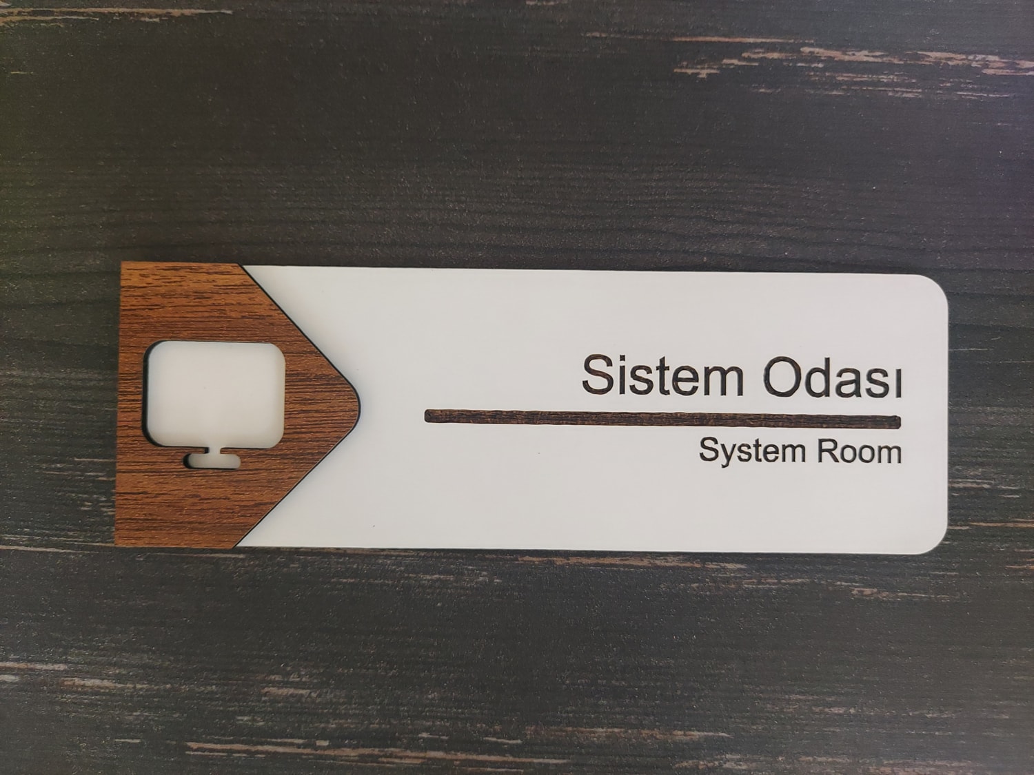 Sistem Odası Ofis Oda Kapı İsimliği Yönlendirme Tabelası Levhası Kişiselleştirilebilir