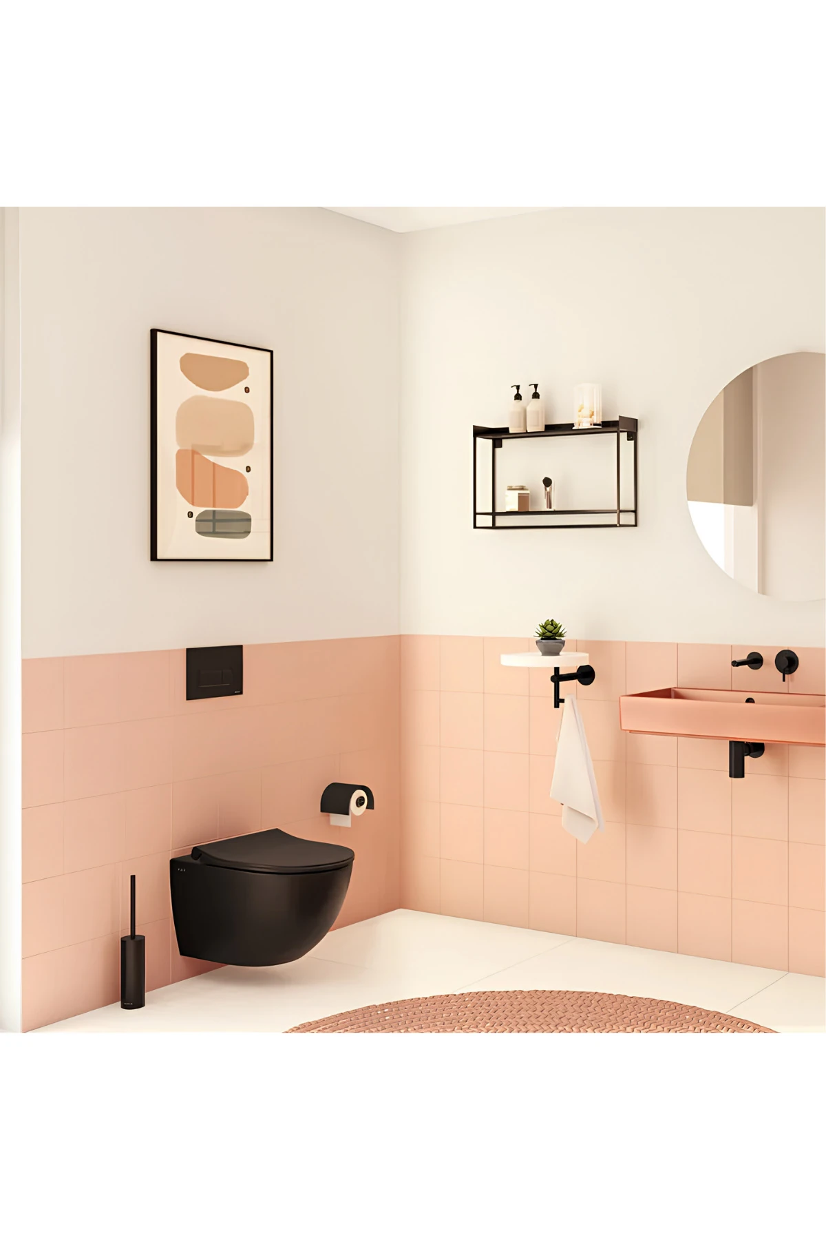 S60 Mat Siyah Smootflush Asma Klozet 7510b083-0090, Yavaş Kapak 131-483-009