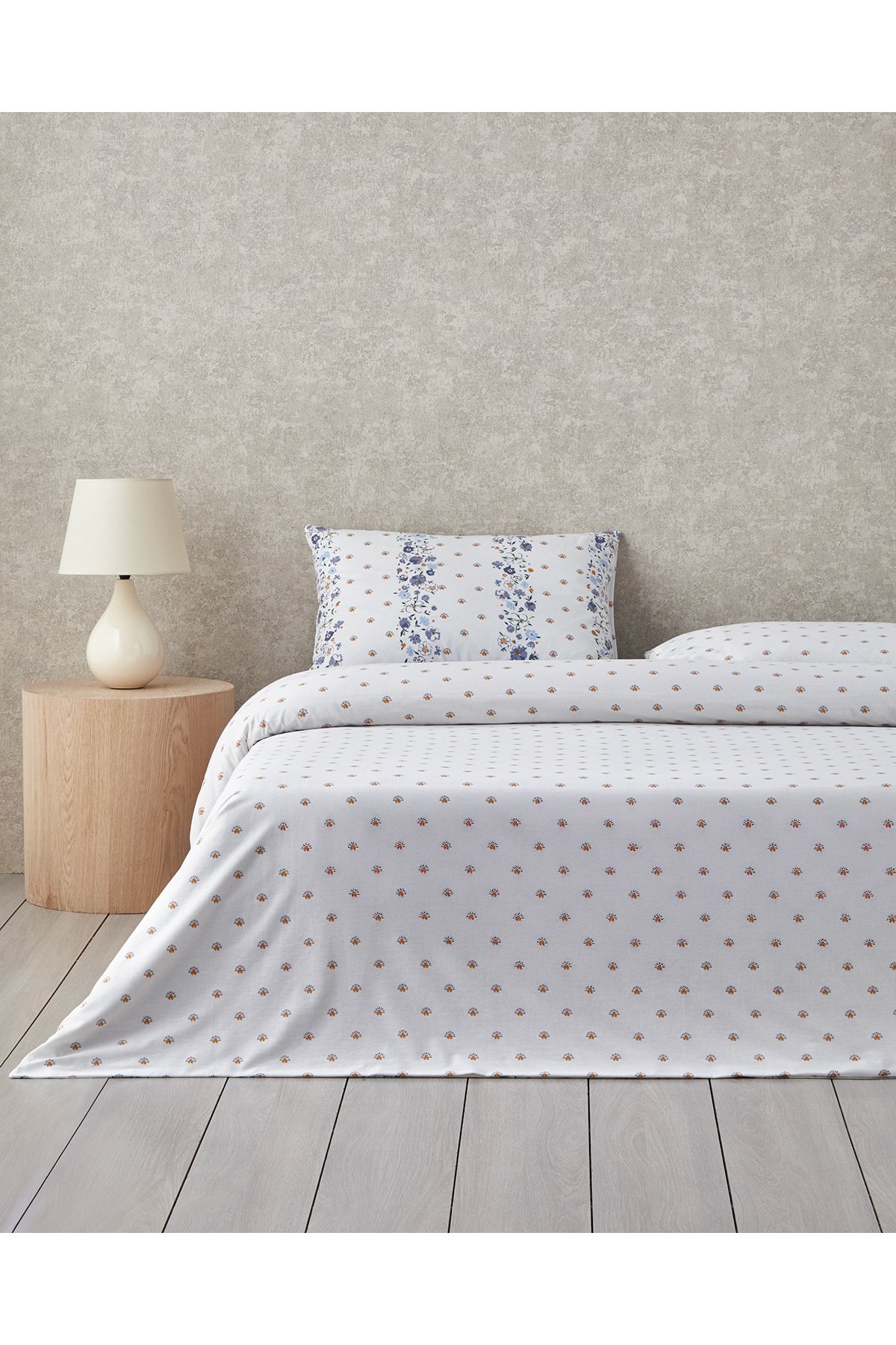 Floret Line Pamuk Çift Kişilik Nevresim Takımı 200x220 cm Mavi