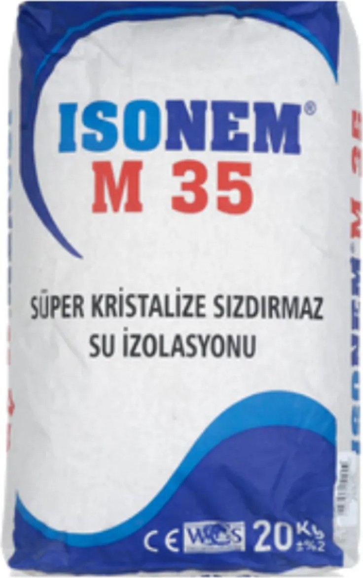 Isonem M35 Süper Kristalize Sızdırmaz Su Yalıtım Malzemesi 20 Kg