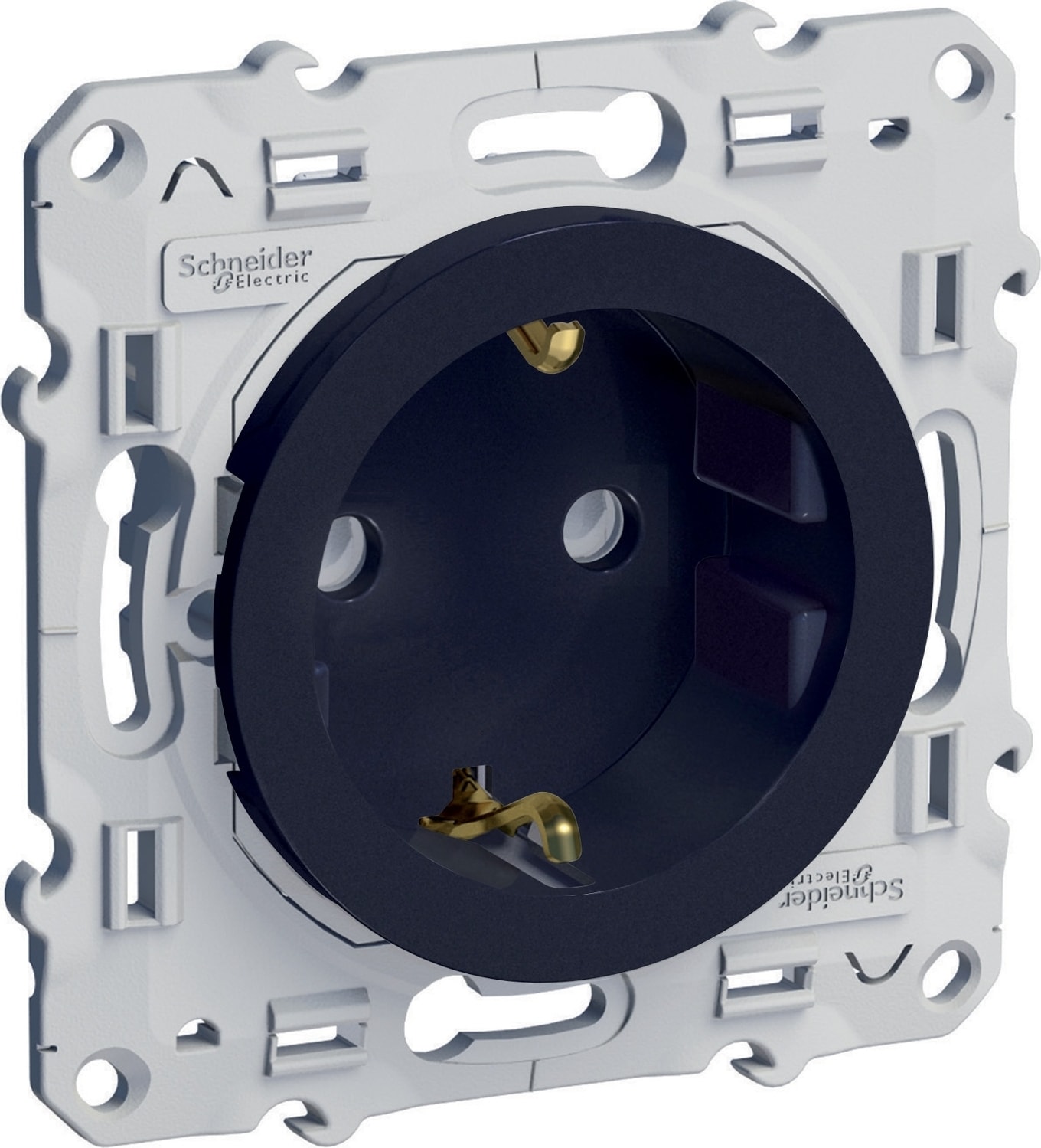 Odace Antrasit Topraklı Priz Modül + Kapak