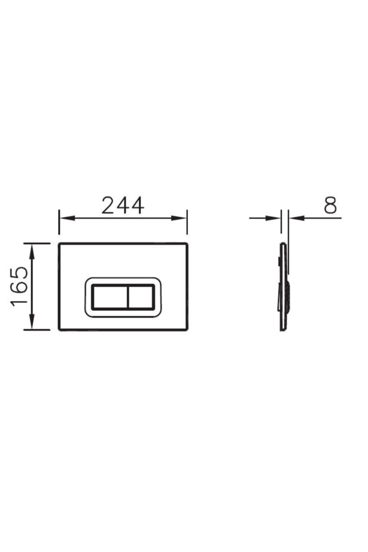 Parlak Krom Loop R 740-0680 Kumanda Paneli - Basma Butonu - Sifon Butonu - Bas Buton