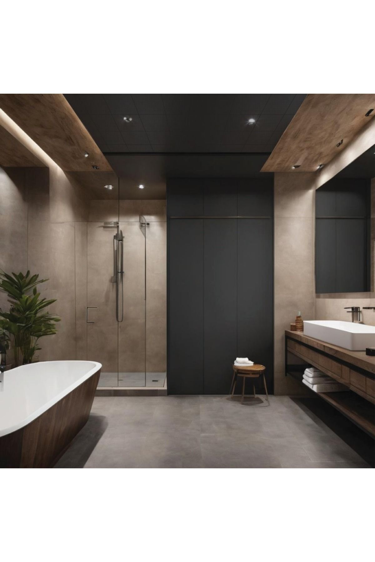 300x300mm Aluminyum Clip In Asma Tavan Tam Takım 5,40 M2 - (BANYO TAVANI) Antirasit Rengi Ral 7016