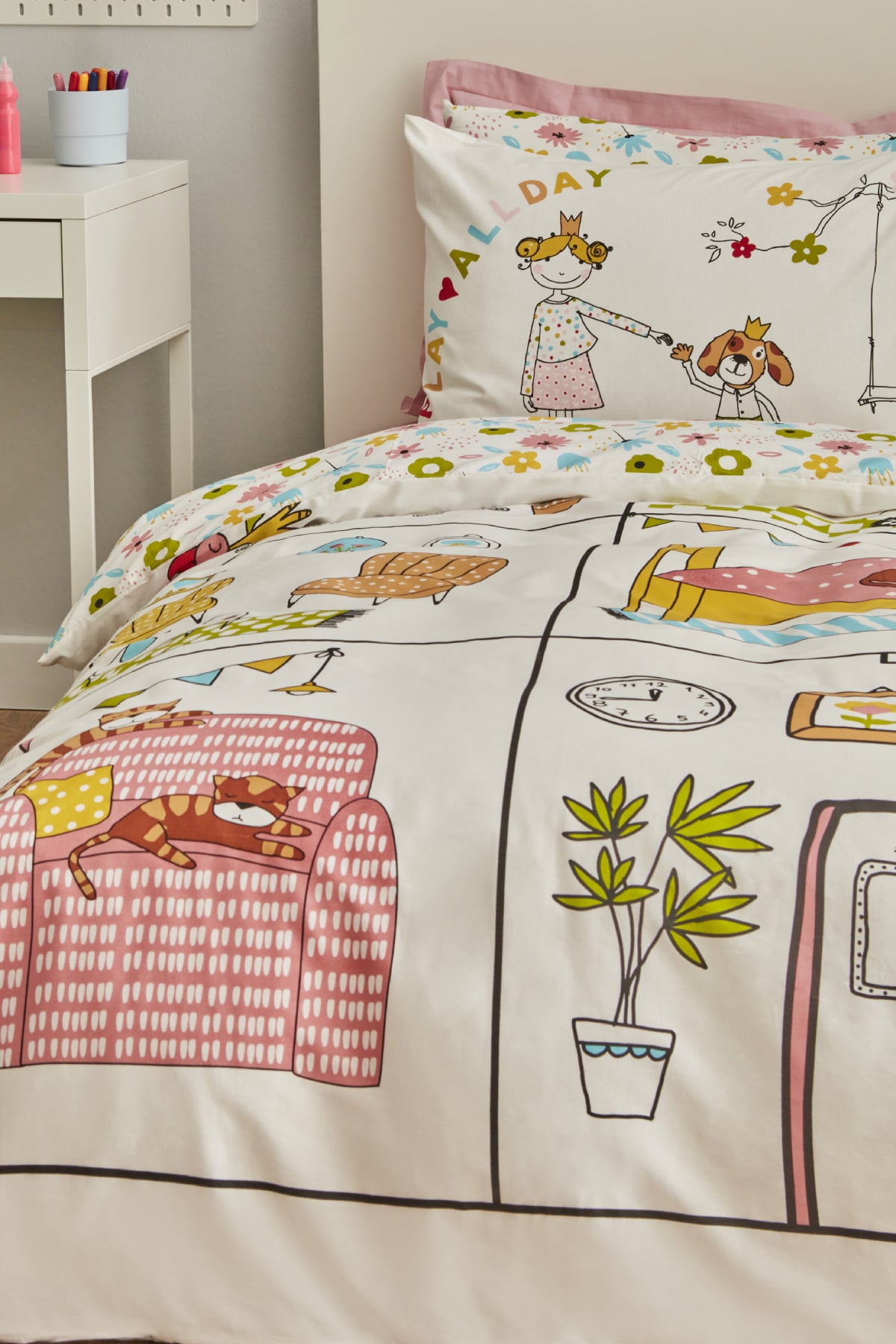 Nevresim Takımı %100 Pamuk Tek Kişilik Young Play Home (Fitted)