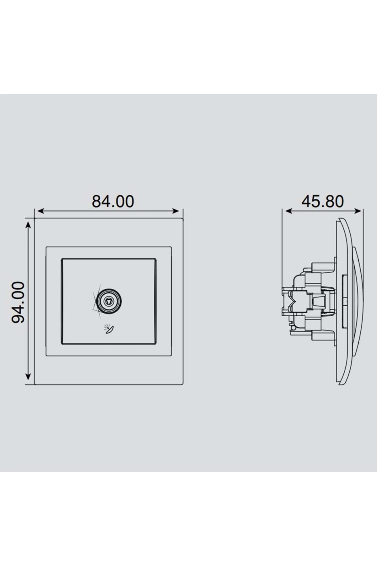 Viko Panasonic Thea Blu Uydu Prizi F Konnektörlü Geçişli Mekanizma Wbtm04595nc-tr