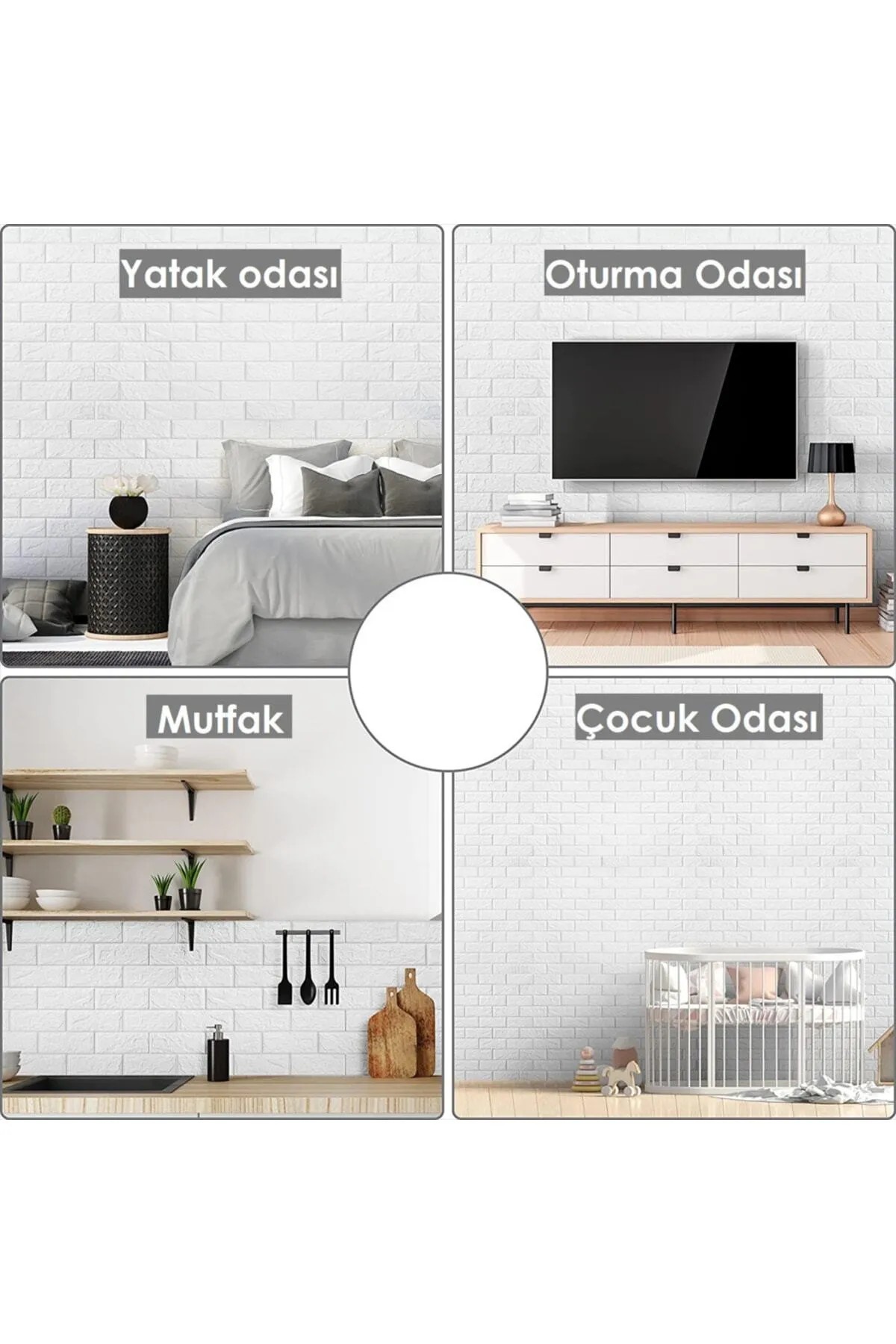 Kendinden Yapışkanlı Duvar Paneli Beyaz 3d Dekoratif Esnek Duvar Kağıdı Kaplama Paneli Köpük