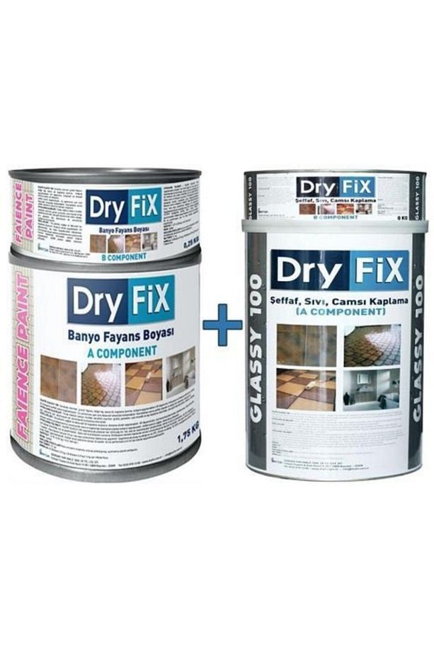 Glassy100 Sıvı Cam 2 kg + Faience Paint Fayans Boyası 2 lt