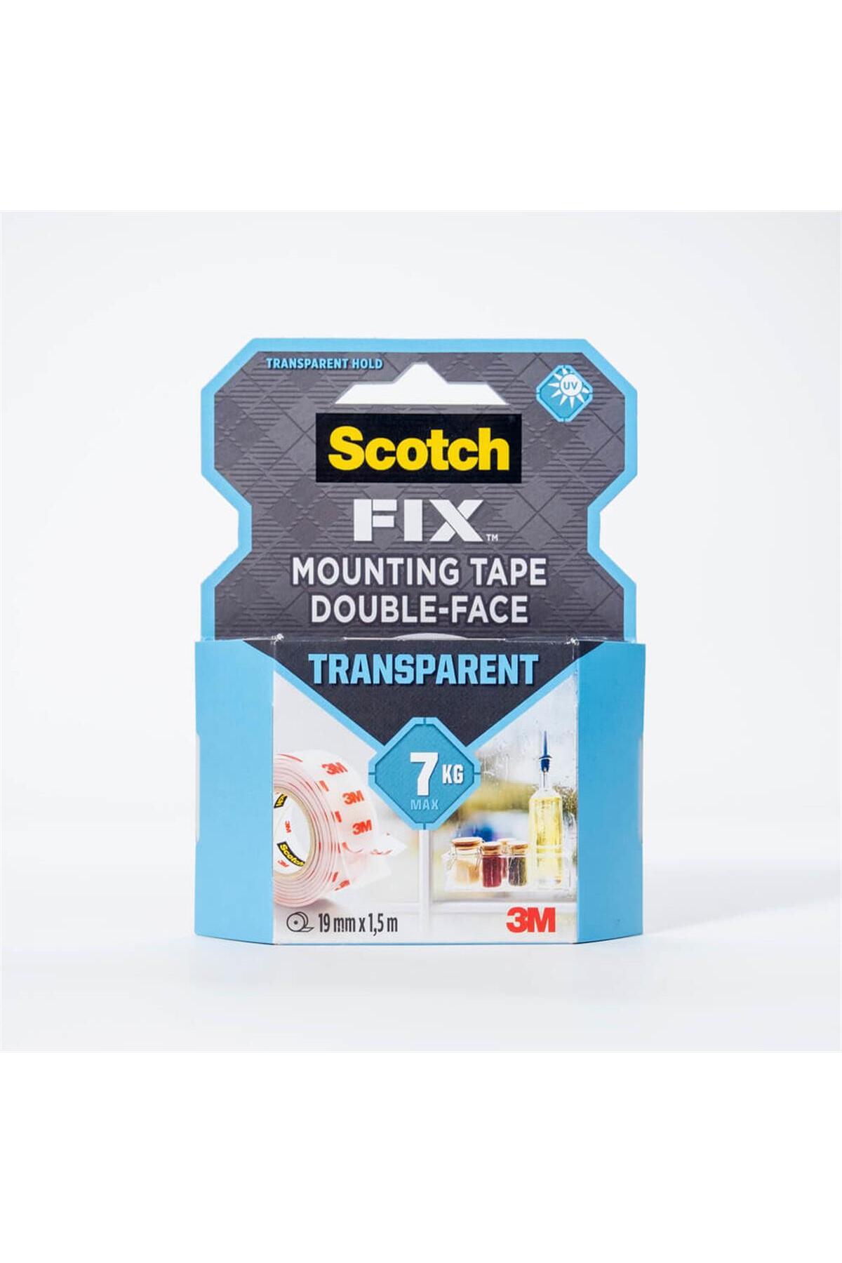 3M ™ Scotch-fix™ Montaj Bandı - 4910c-1915-p, Şeffaf - Max 7 Kg (19MM X 1,5M)