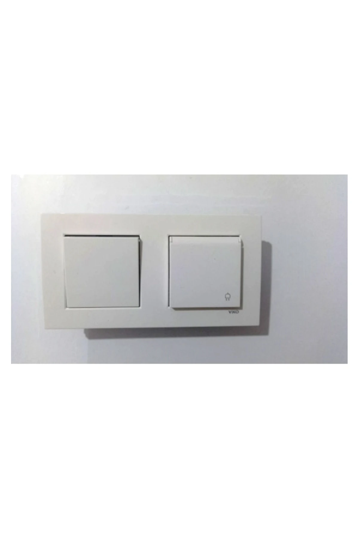 Viko Karre Beyaz Ikili Set Anahtar , Kapaklı Priz