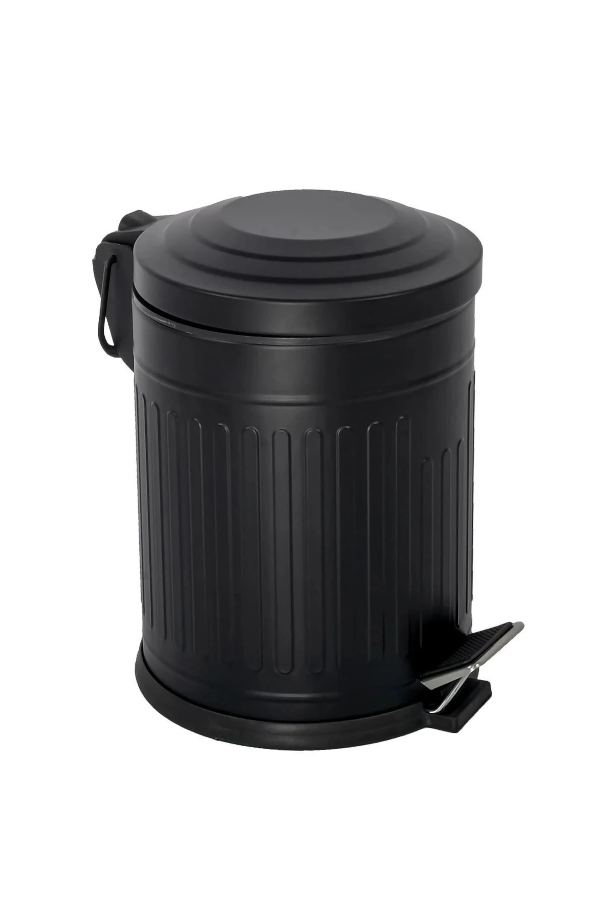 Vintage Serisi Amortisör Kapaklı 3 Litre Vintage Siyah Çöp Kovası Pedallı Banyo Mutfak Tuvalet