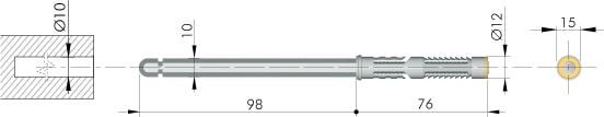 1 ADET 10x100MM ITALIANA FERRAMENTA-SHELF GİZLİ RAF TUTUCU - 1 ADET