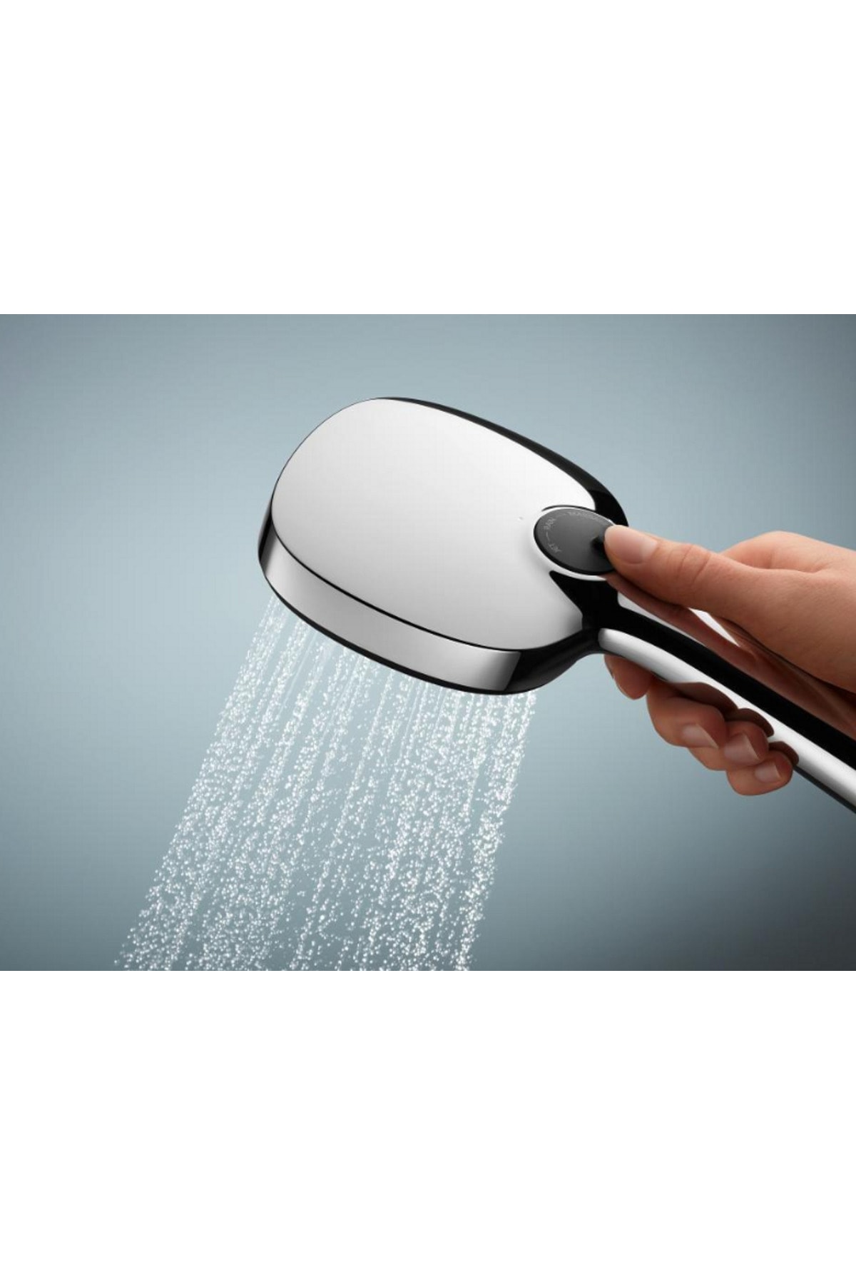 Vitalio Comfort 110 El Duşu Seti, 110 mm Kare 2 Akışlı El Duşu, Duş Başlığı Tutucu, 1750 mm Duş Hort