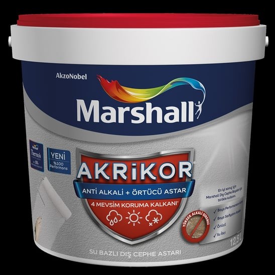 Marshall Akrikor Anti Alkali+Örtücü Dış Cephe Astarı 2,5 lt
