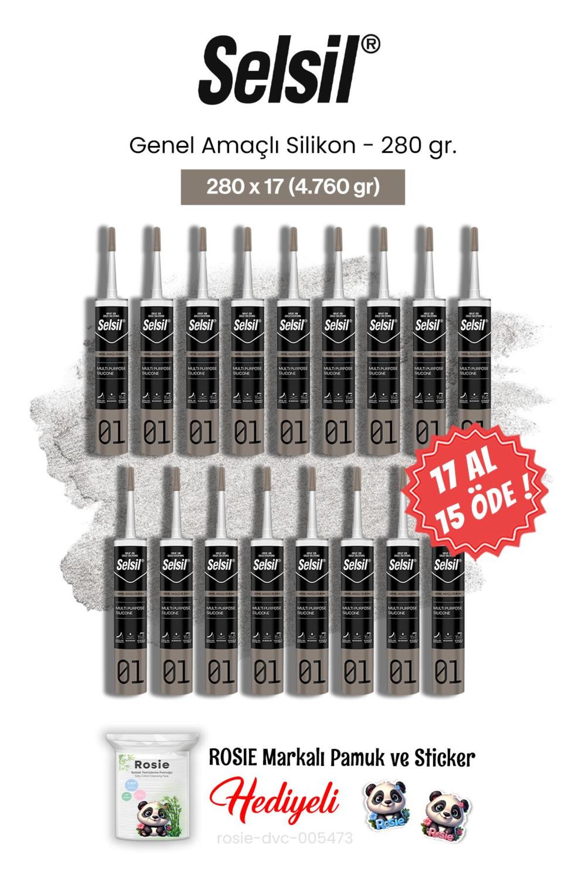 280 gr Genel Amaçlı Silikon 17 AL 15 ÖDE ve rosie pamuk