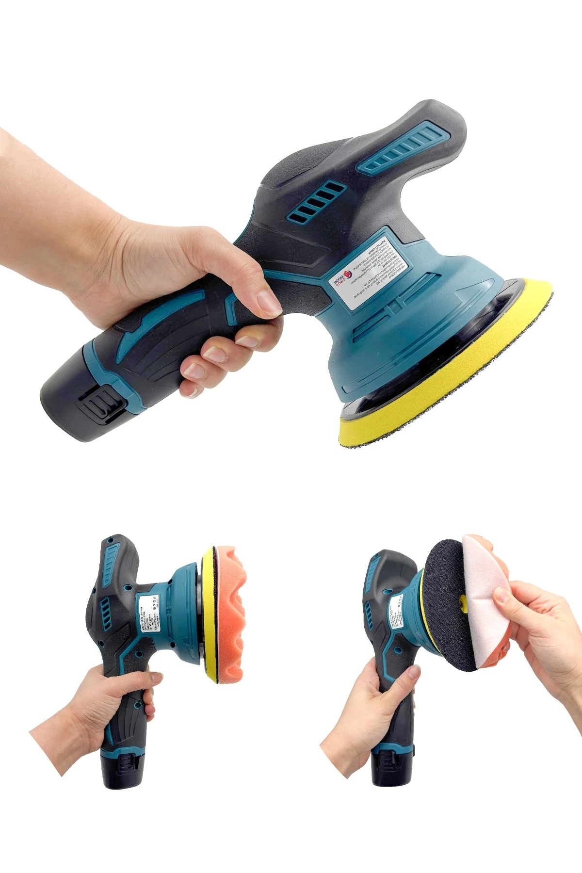 Çift Akülü Orbital 48 V Lityum 2x Batarya 6 Devir Ayarlı Detay Pasta Cila Zımpara Polisaj Makinesi.