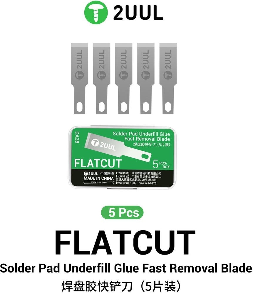 2uul DA28 Flatcut Mobil Ic Lehim Pedi Alt Dolgu Tutkal Çıkarma Bıçağı