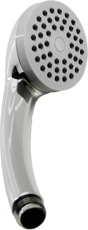 Küçük Sabit - Kademesiz Krom Gövde - Beyaz Zemin-Ant.gri Iğne Duş Başlık Poşetli Amb. (5047)