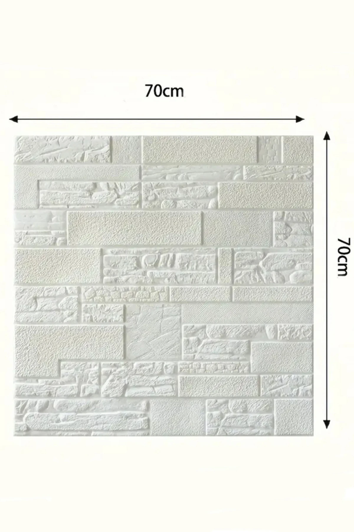 70x70cm 0,50M² Kendinden Yapışkanlı Beyaz Alaçatı Taş Ev Tuğla Kesme Taş Duvar Köpük