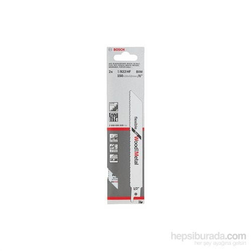 BOSCH - Flexible Serisi Ahşap Ve Metal İçin Tilki Kuyruğu Bıçağı S 922 Hf - 2'Li Paket