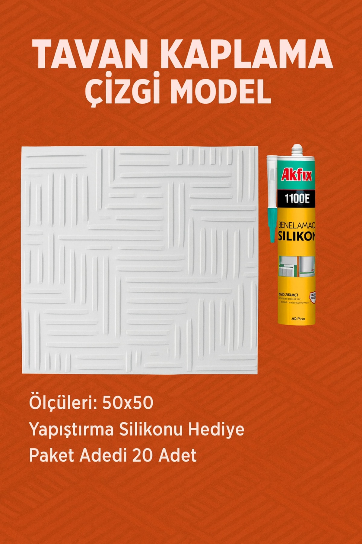 TAVAN KAPLAMA ÇİZGİ MODEL PK:20 ADET (TOPLAM:5 M2)