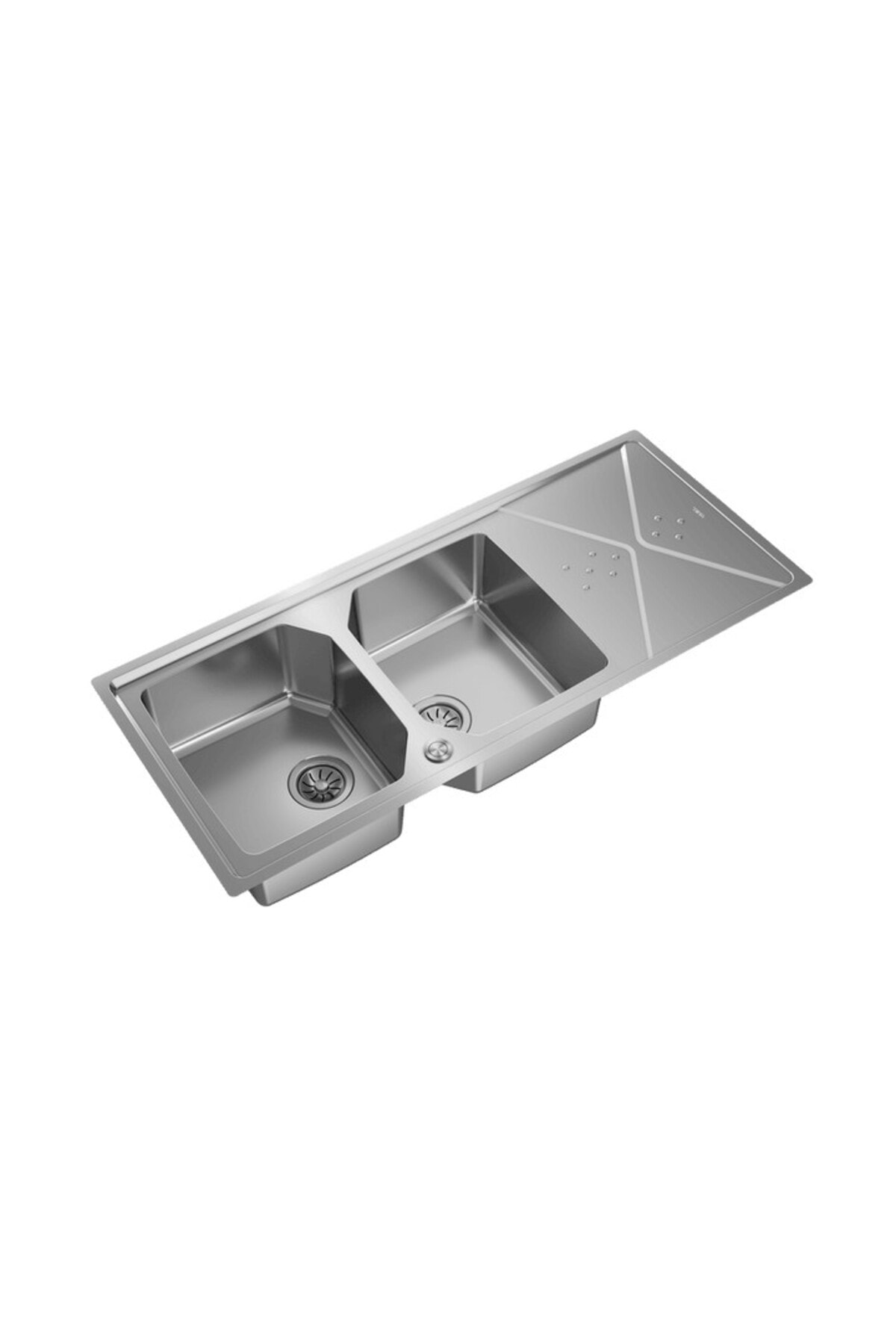 Brooklyn 80 M-xp 2 Gözlü Paslanmaz Çelik 116 Cm. Tezgah Üstü Evye