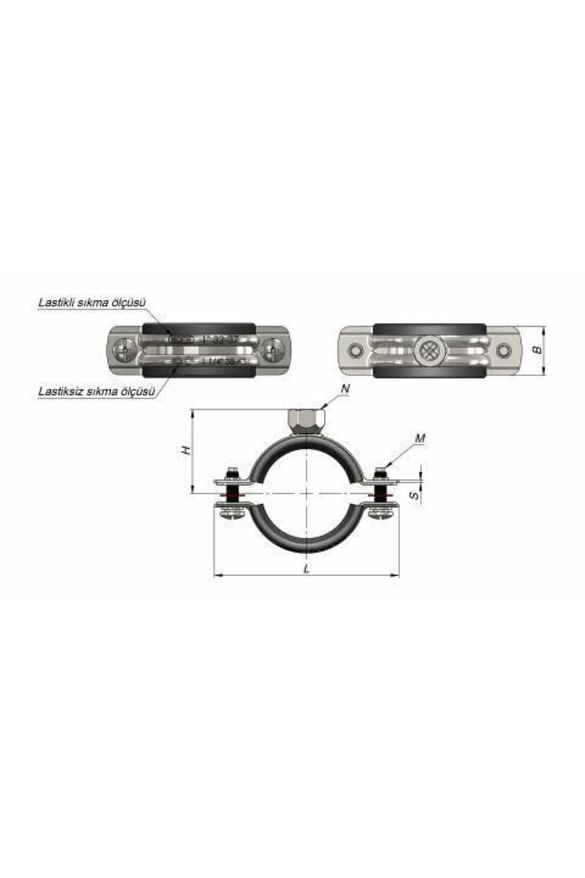Doğalgaz Boru Kelepçesi Somunlu 1/2
