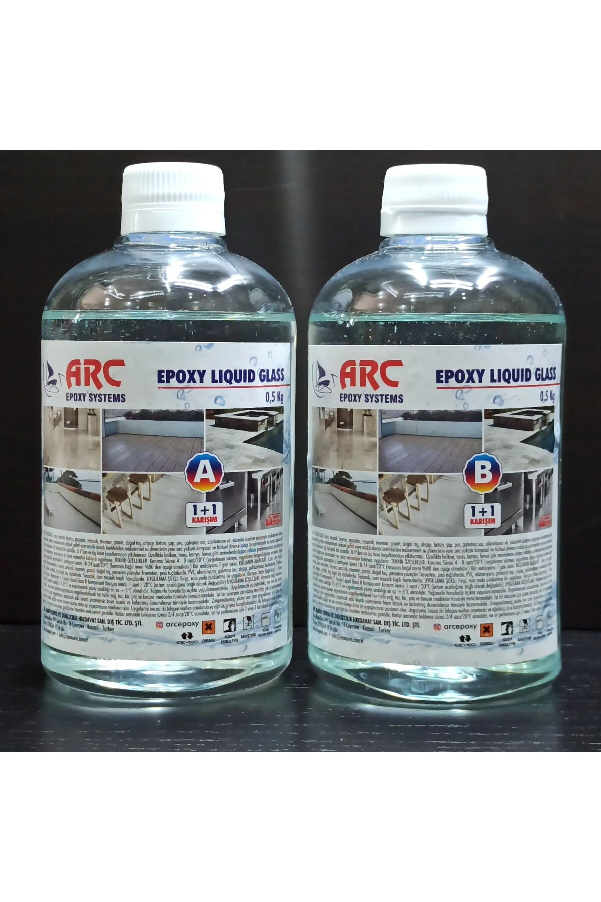 EPOKSİ SIVI CAM ULTRA ŞEFFAF PARLAK LIQUID GLASS SU YALITIM VE KAPLAMA REÇİNESİ 1 KG KIT