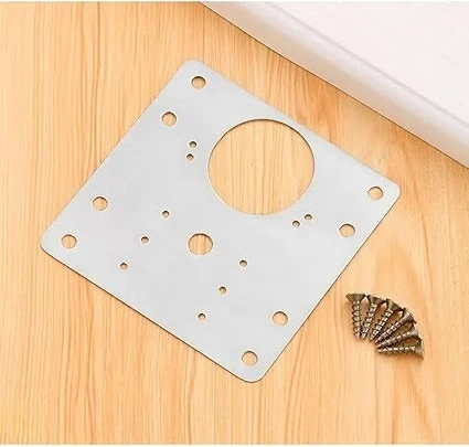 Çelik Menteşe Onarım Plakası, 9x9 cm Paslanmaz Çelik Mobilya Dolap Menteşe Plakası Kare