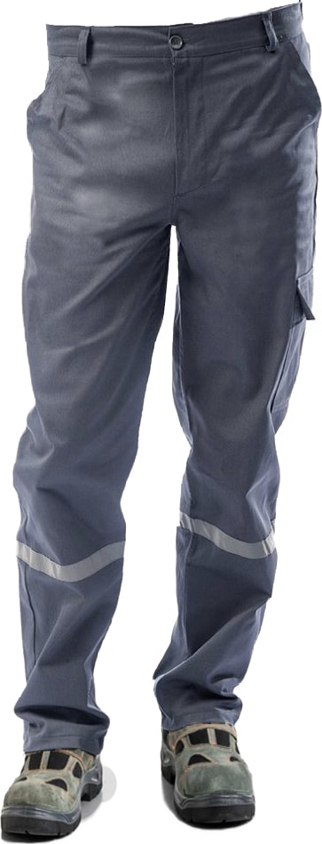7/7 Gabardin Kışlık Gri İşçi Pantolonu Kalın Reflektörlü İş Pantolonu L